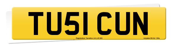 Registration number TU51 CUN